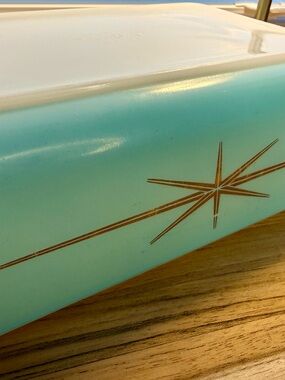 Rare 1960 Pyrex Collectible Atomic Starburst 575-B 2 Qt. Space Saver Holy Grail